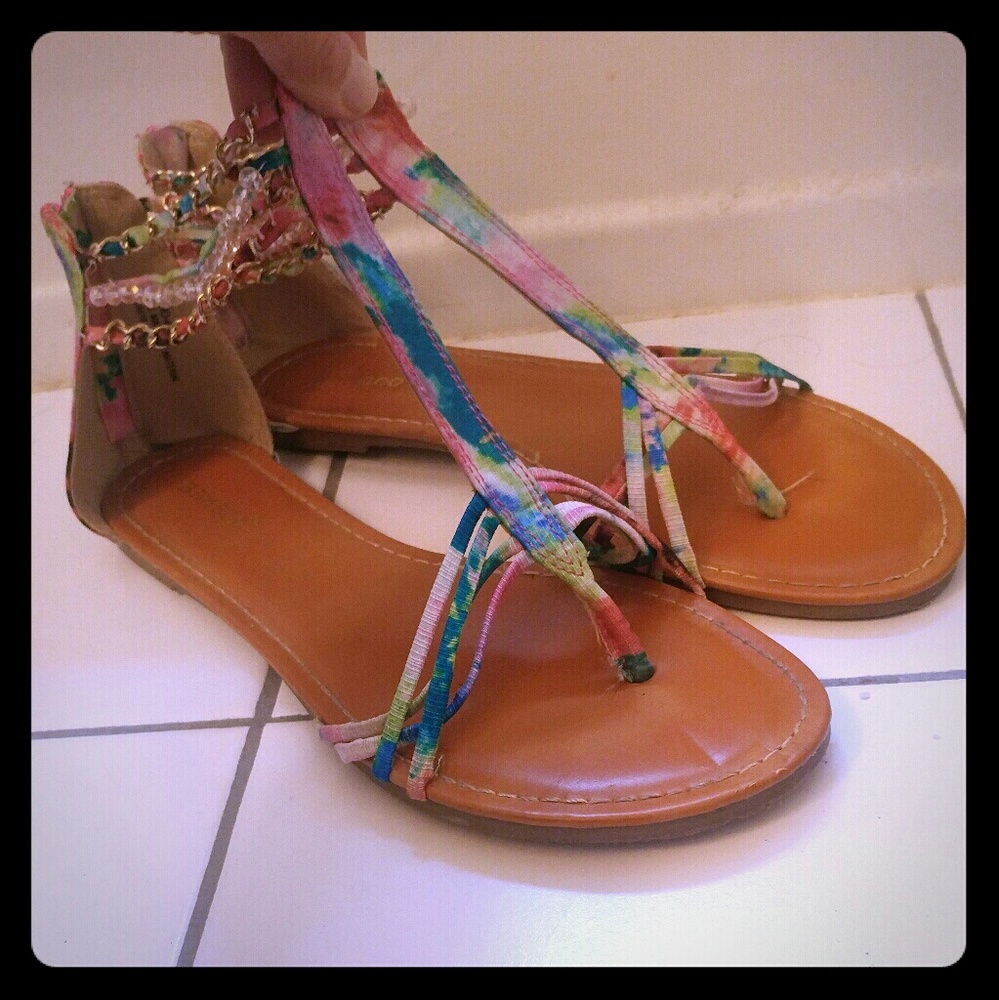 Multi Colored Gladiator Sandals - image 1